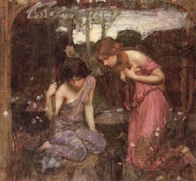John William Waterhouse Study for Nymphs finding the Head of Orpheus Germany oil painting art